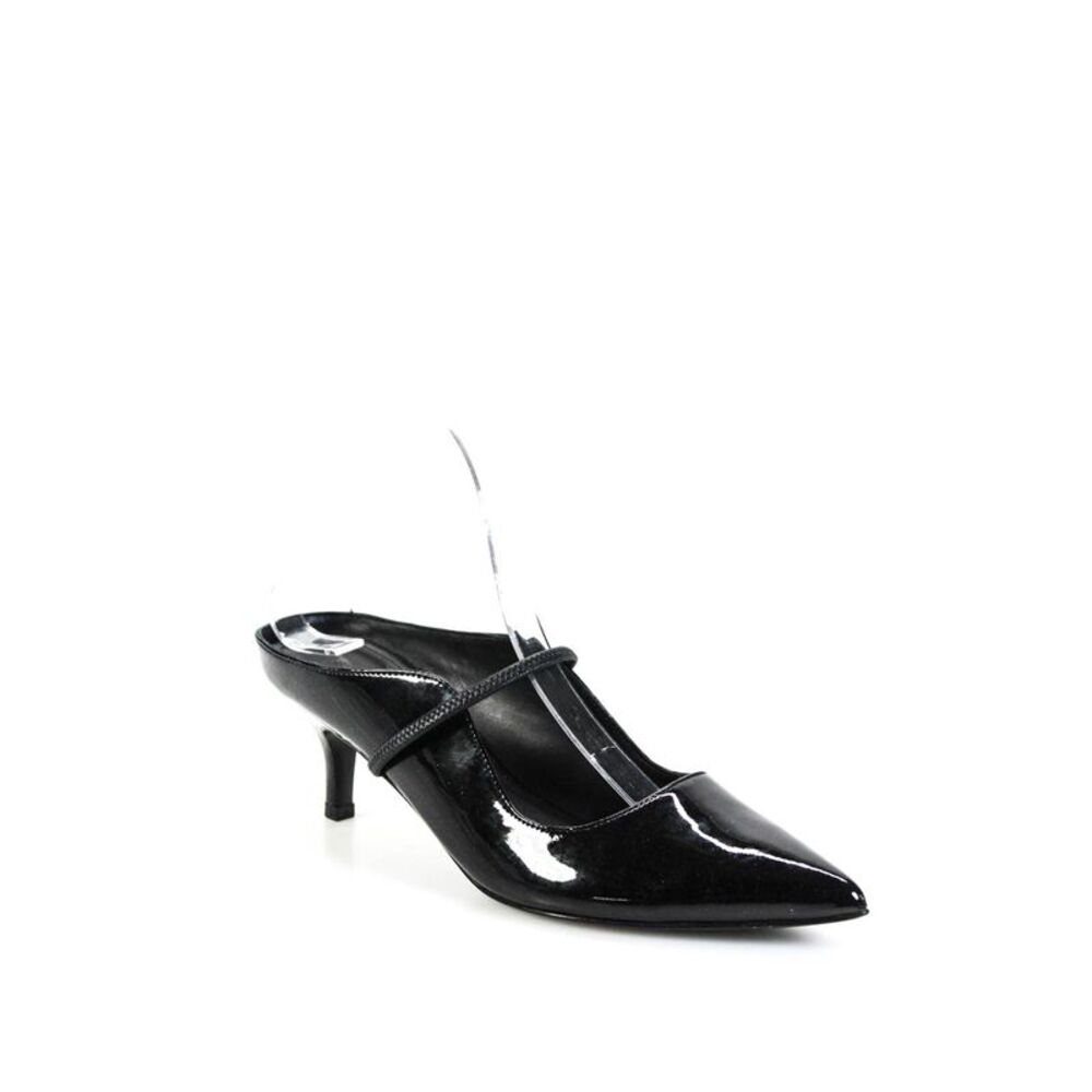 Sigerson Morrison Womens Patent Leather Pointed Mule Pumps Black Size 38.5 8.5